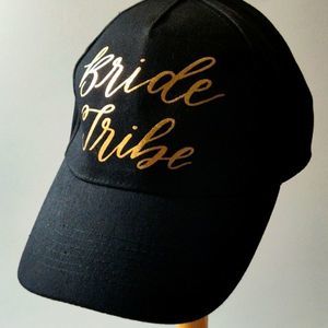 Bride Tribe Black With Golden Lettering Adjustable Strap Hat